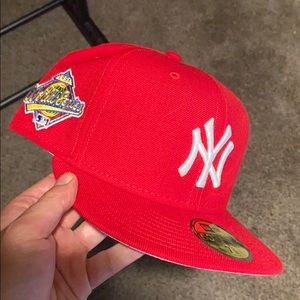 World Series Red New York Yankee Fitted Hat